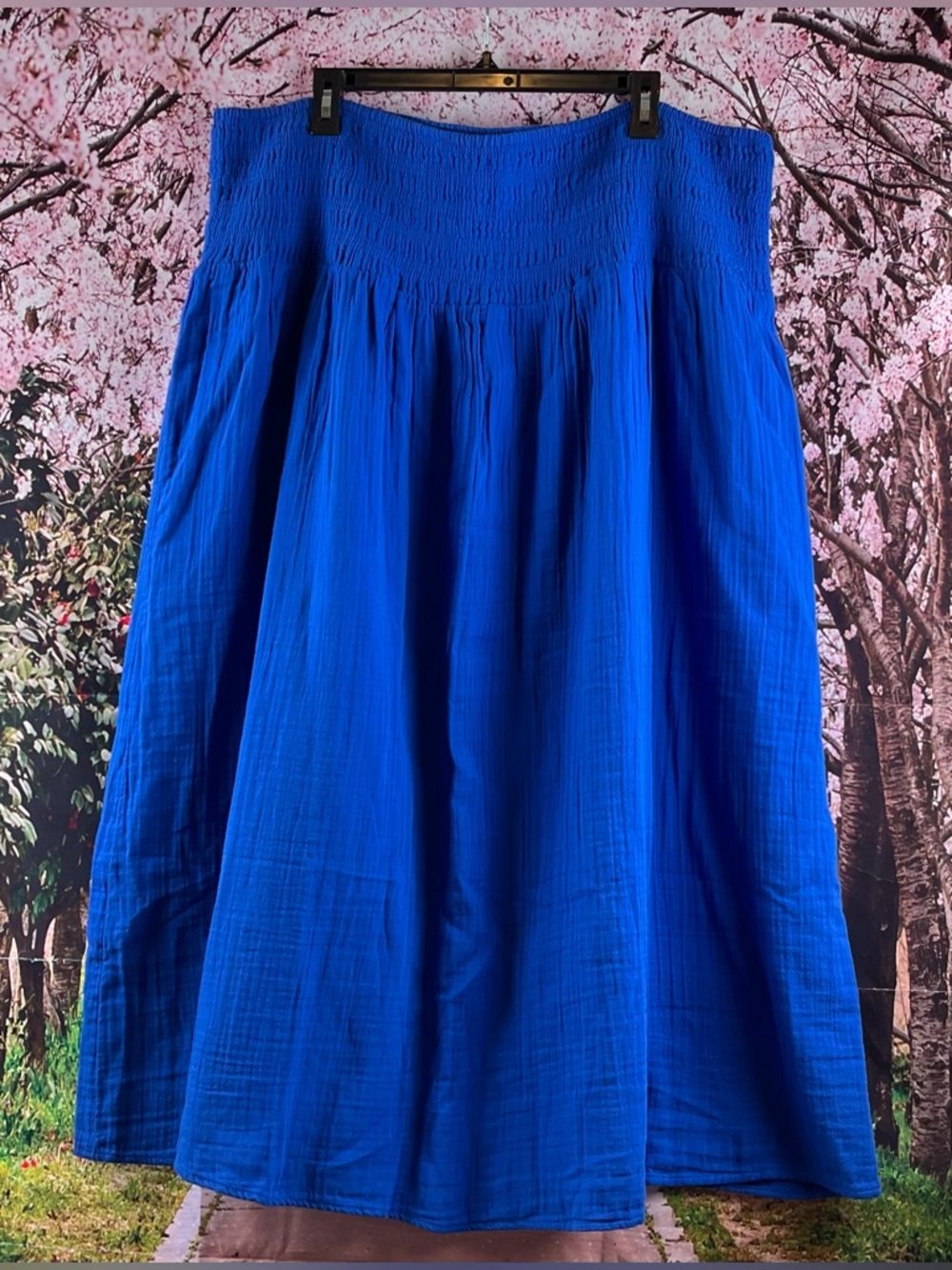 Old Navy Size:XXL Blue Women's Elastic-Waist Skirt 100% Cotton